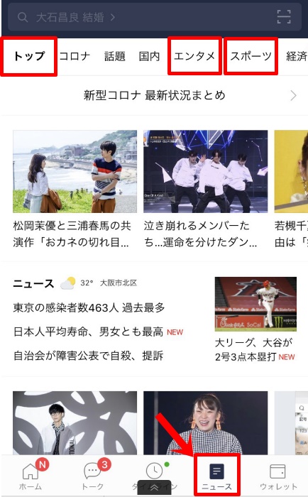 トレンドブログのネタ元（LINEニュース）